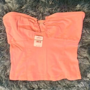 Free people, peach, strapless top